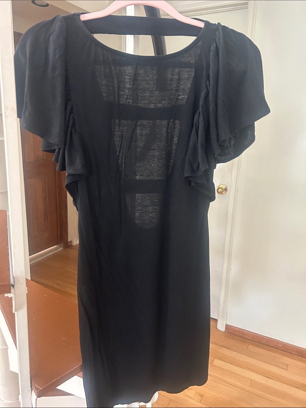 Forever 21 Black Flutter Sleeve Midi Dress